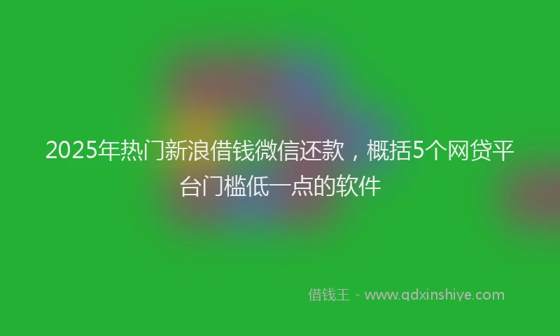 2025年热门新浪借钱微信还款，概括5个网贷平台门槛低一点的软件