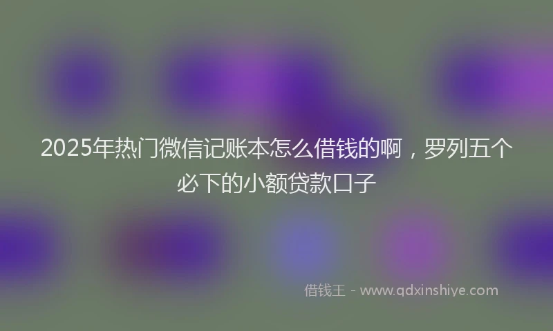 2025年热门微信记账本怎么借钱的啊，罗列五个必下的小额贷款口子