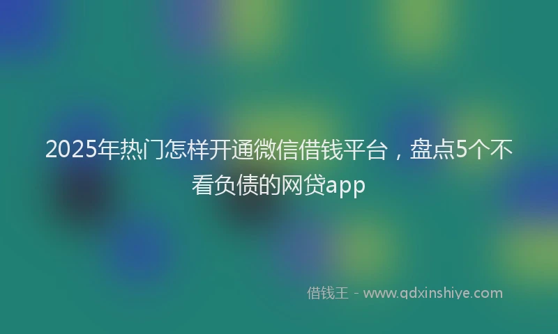 2025年热门怎样开通微信借钱平台，盘点5个不看负债的网贷app