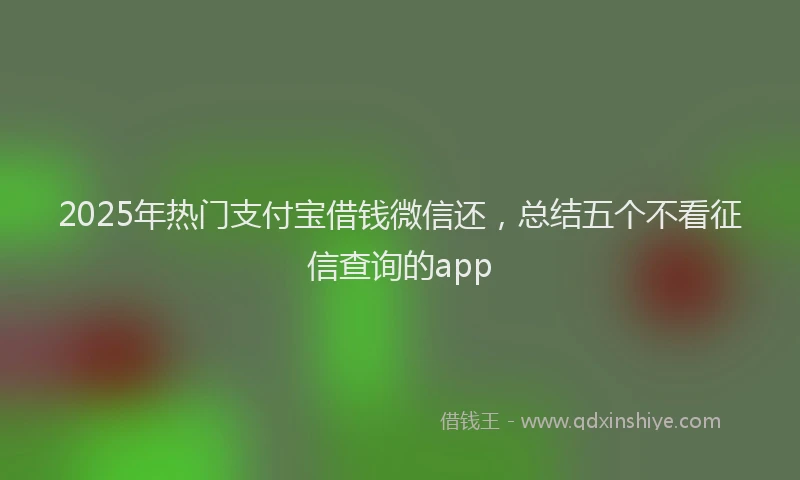 2025年热门支付宝借钱微信还，总结五个不看征信查询的app