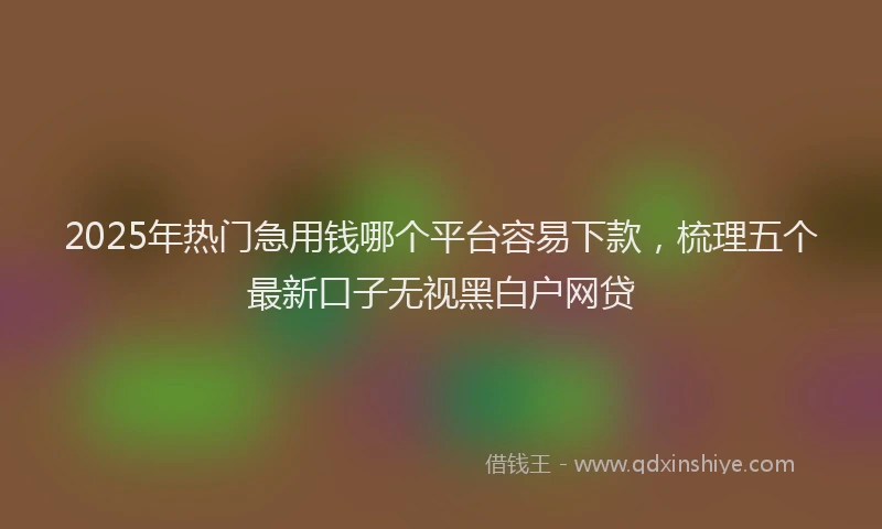 2025年热门急用钱哪个平台容易下款，梳理五个最新口子无视黑白户网贷