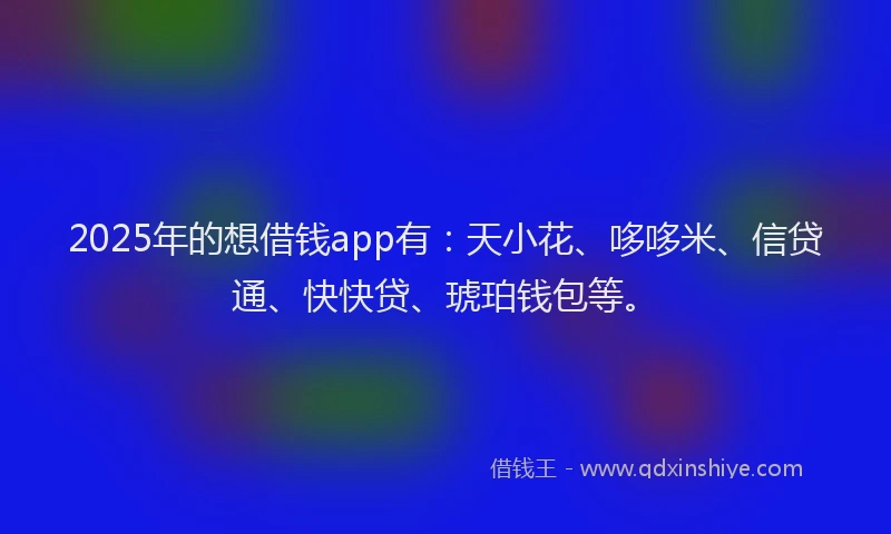 2025年的想借钱app有：天小花、哆哆米、信贷通、快快贷、琥珀钱包等。