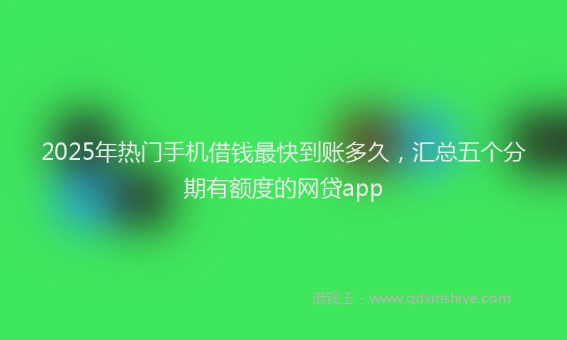 2025年热门手机借钱最快到账多久，汇总五个分期有额度的网贷app