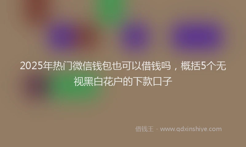 2025年热门微信钱包也可以借钱吗，概括5个无视黑白花户的下款口子