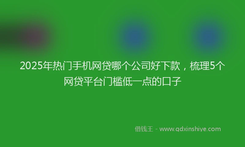 2025年热门手机网贷哪个公司好下款，梳理5个网贷平台门槛低一点的口子