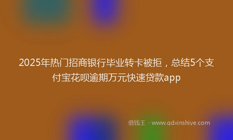 2025年热门招商银行毕业转卡被拒，总结5个支付宝花呗逾期万元快速贷款app