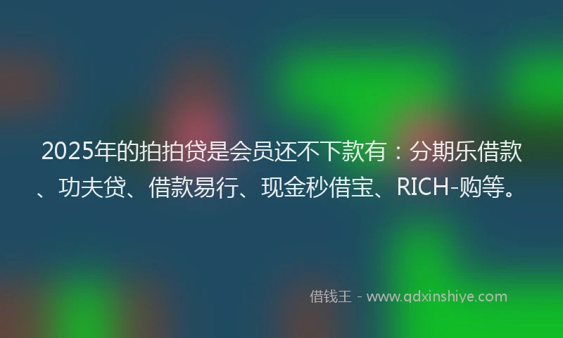 2025年的拍拍贷是会员还不下款有：分期乐借款、功夫贷、借款易行、现金秒借宝、RICH-购等。