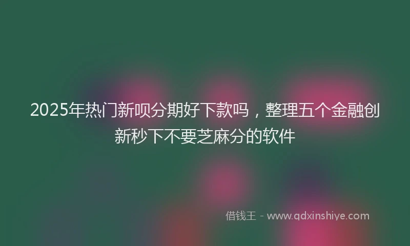 2025年热门新呗分期好下款吗，整理五个金融创新秒下不要芝麻分的软件