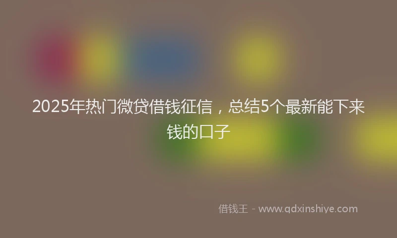 2025年热门微贷借钱征信，总结5个最新能下来钱的口子