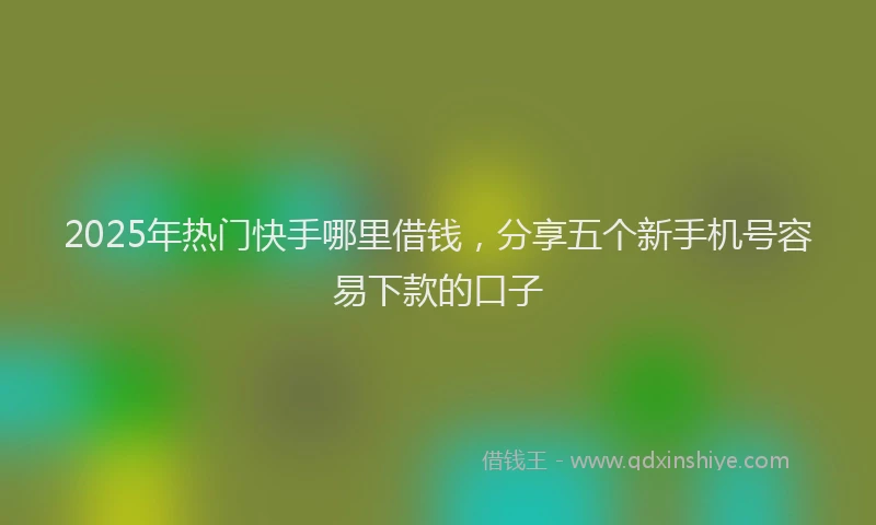 2025年热门快手哪里借钱，分享五个新手机号容易下款的口子