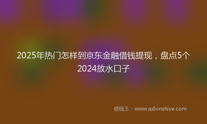 2025年热门怎样到京东金融借钱提现，盘点5个2024放水口子