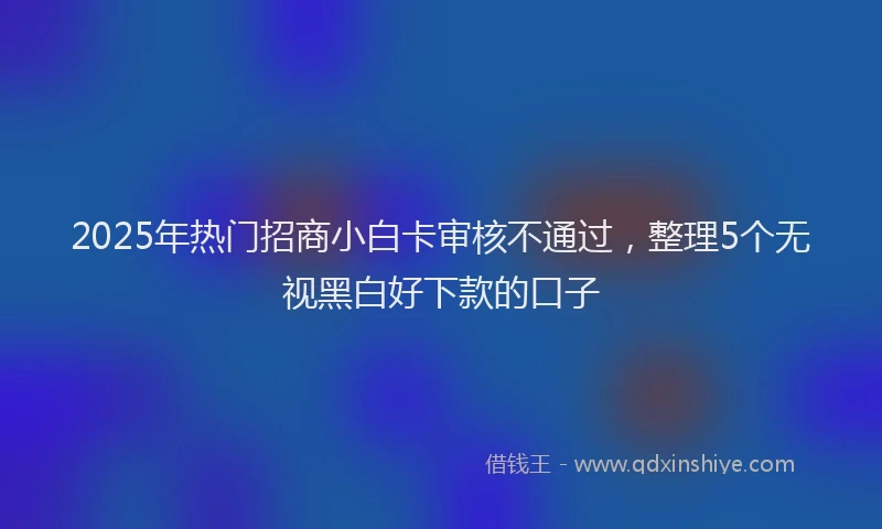 2025年热门招商小白卡审核不通过，整理5个无视黑白好下款的口子