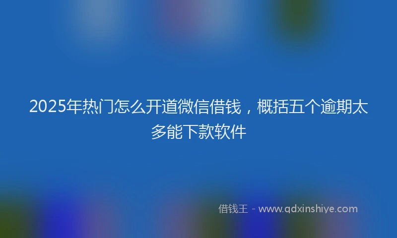 2025年热门怎么开道微信借钱，概括五个逾期太多能下款软件