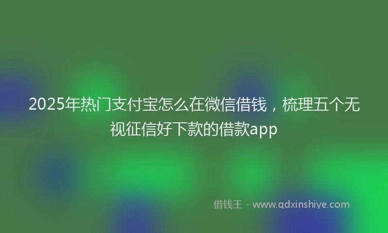2025年热门支付宝怎么在微信借钱，梳理五个无视征信好下款的借款app