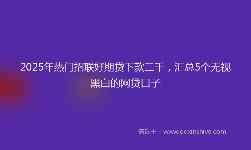 2025年热门招联好期贷下款二千，汇总5个无视黑白的网贷口子