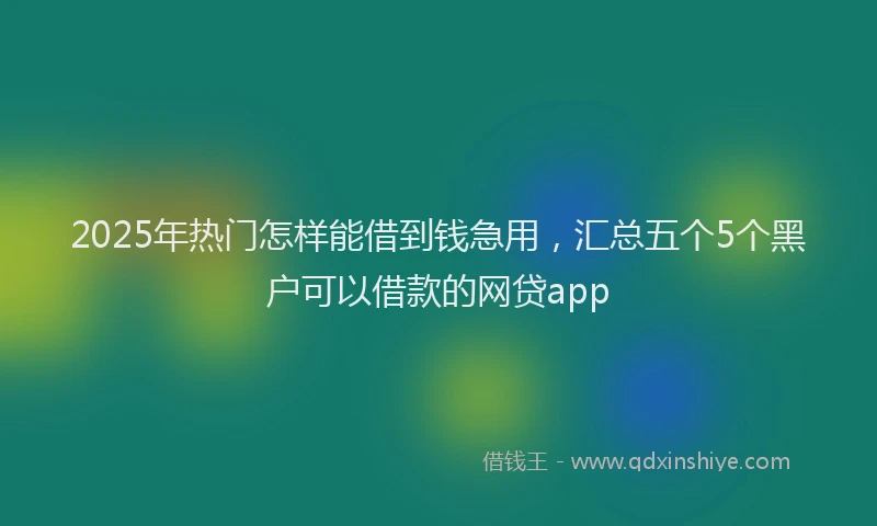 2025年热门怎样能借到钱急用，汇总五个5个黑户可以借款的网贷app