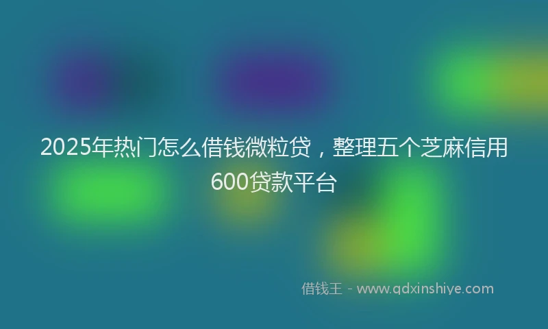 2025年热门怎么借钱微粒贷，整理五个芝麻信用600贷款平台