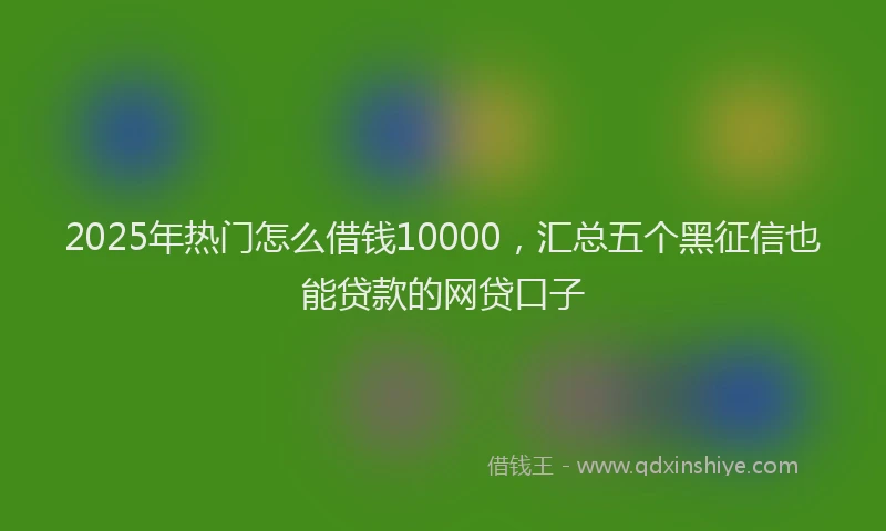 2025年热门怎么借钱10000，汇总五个黑征信也能贷款的网贷口子
