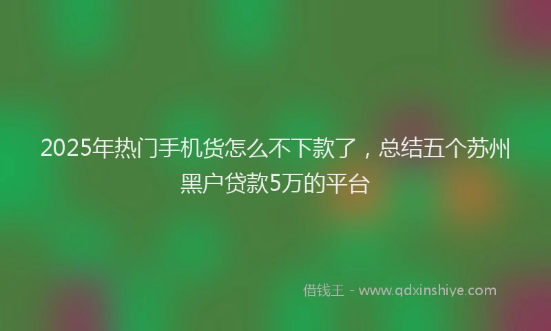 2025年热门手机货怎么不下款了，总结五个苏州黑户贷款5万的平台
