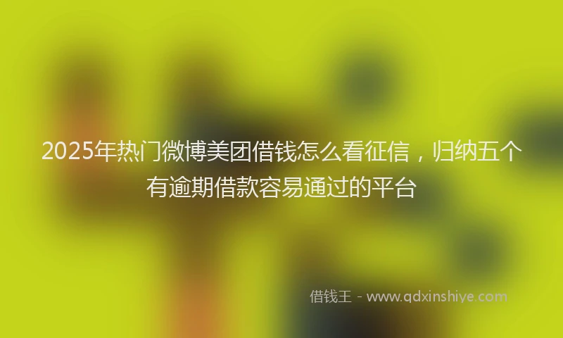 2025年热门微博美团借钱怎么看征信，归纳五个有逾期借款容易通过的平台