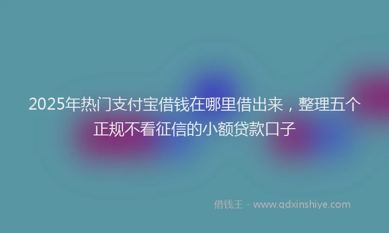 2025年热门支付宝借钱在哪里借出来，整理五个正规不看征信的小额贷款口子