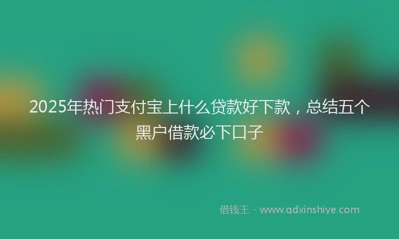 2025年热门支付宝上什么贷款好下款，总结五个黑户借款必下口子