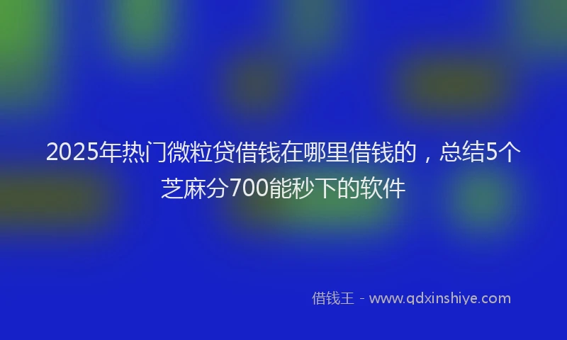 2025年热门微粒贷借钱在哪里借钱的，总结5个芝麻分700能秒下的软件