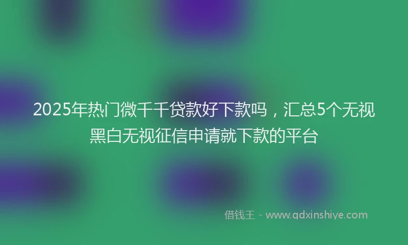 2025年热门微千千贷款好下款吗，汇总5个无视黑白无视征信申请就下款的平台