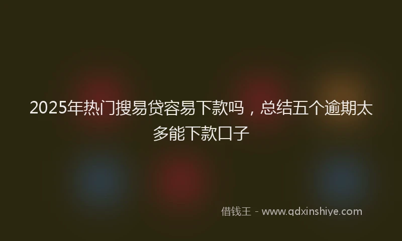 2025年热门搜易贷容易下款吗，总结五个逾期太多能下款口子