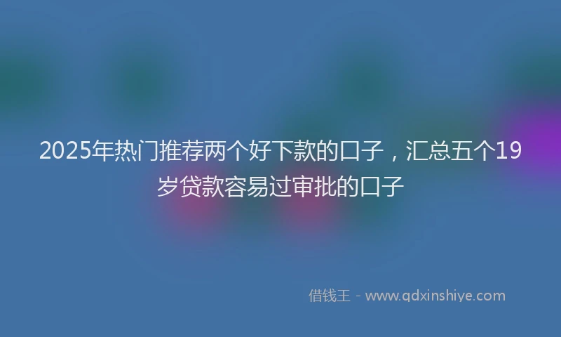 2025年热门推荐两个好下款的口子，汇总五个19岁贷款容易过审批的口子