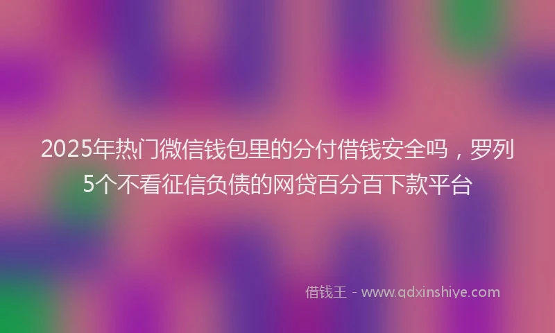 2025年热门微信钱包里的分付借钱安全吗，罗列5个不看征信负债的网贷百分百下款平台