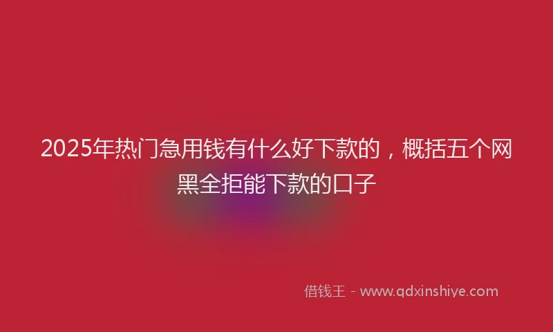 2025年热门急用钱有什么好下款的，概括五个网黑全拒能下款的口子