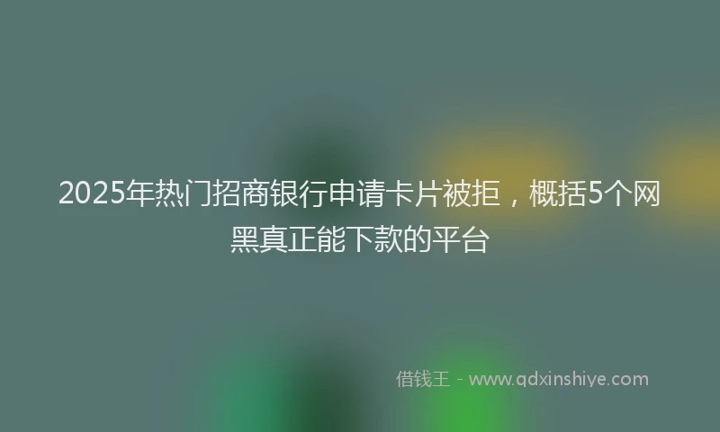 2025年热门招商银行申请卡片被拒，概括5个网黑真正能下款的平台