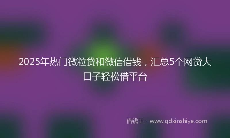 2025年热门微粒贷和微信借钱，汇总5个网贷大口子轻松借平台
