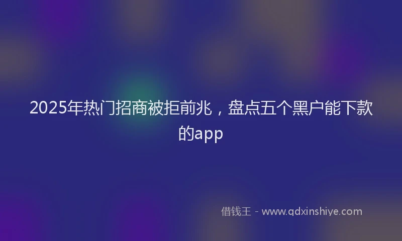 2025年热门招商被拒前兆，盘点五个黑户能下款的app
