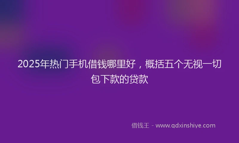 2025年热门手机借钱哪里好，概括五个无视一切包下款的贷款