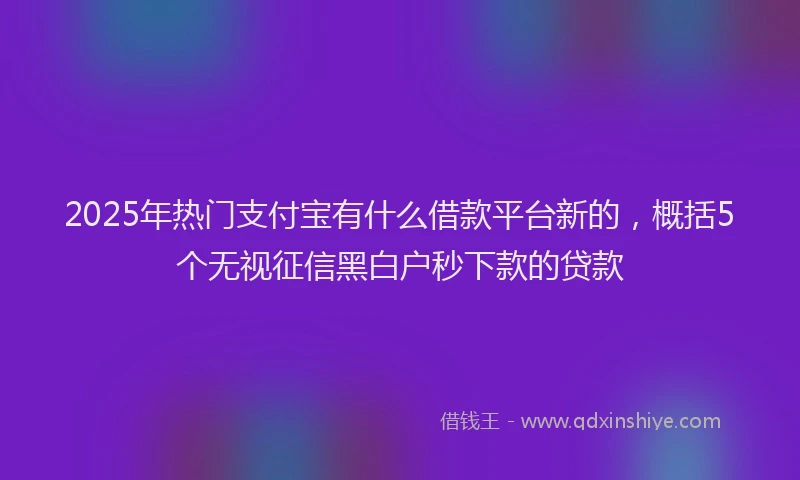 2025年热门支付宝有什么借款平台新的，概括5个无视征信黑白户秒下款的贷款