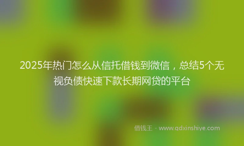 2025年热门怎么从信托借钱到微信，总结5个无视负债快速下款长期网贷的平台