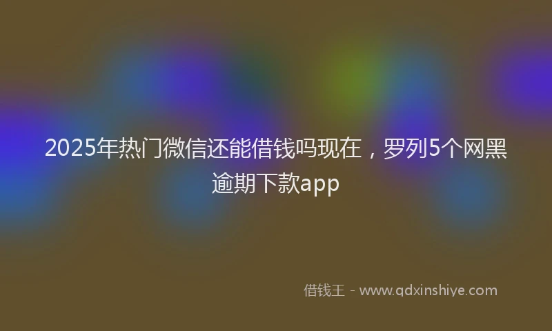 2025年热门微信还能借钱吗现在，罗列5个网黑逾期下款app