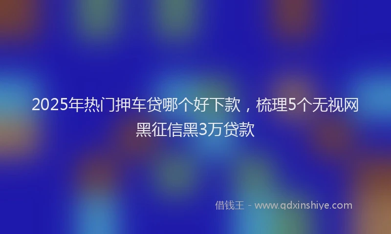 2025年热门押车贷哪个好下款，梳理5个无视网黑征信黑3万贷款