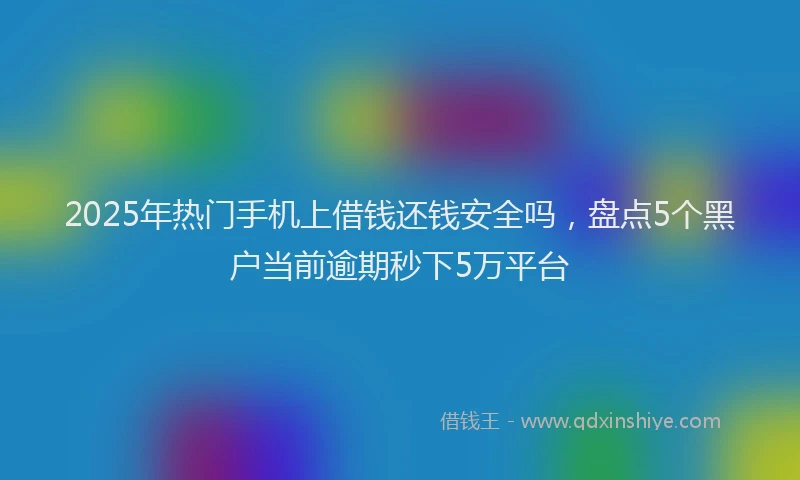 2025年热门手机上借钱还钱安全吗，盘点5个黑户当前逾期秒下5万平台