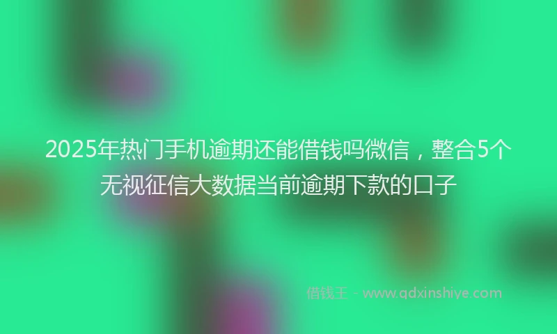 2025年热门手机逾期还能借钱吗微信，整合5个无视征信大数据当前逾期下款的口子