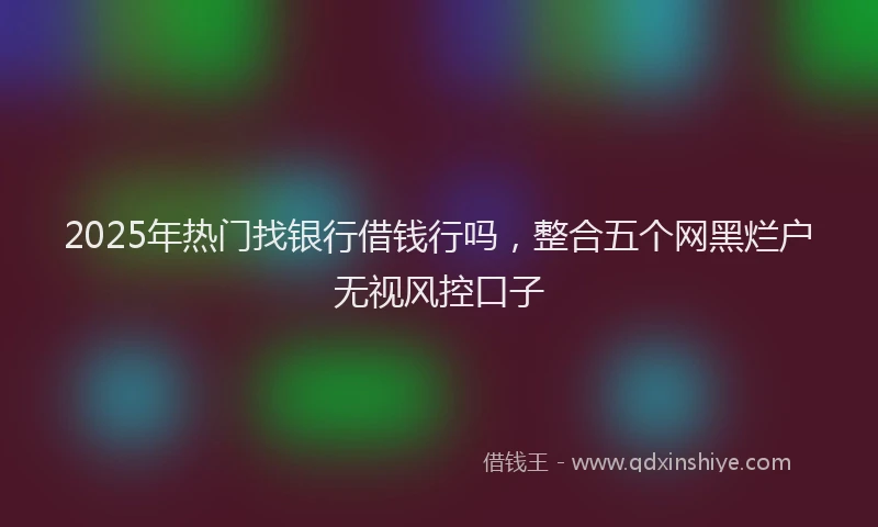 2025年热门找银行借钱行吗，整合五个网黑烂户无视风控口子