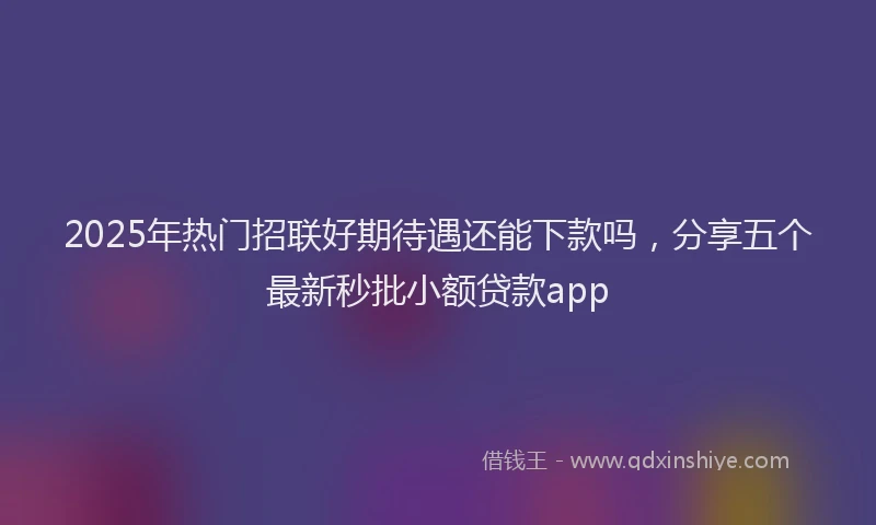 2025年热门招联好期待遇还能下款吗，分享五个最新秒批小额贷款app