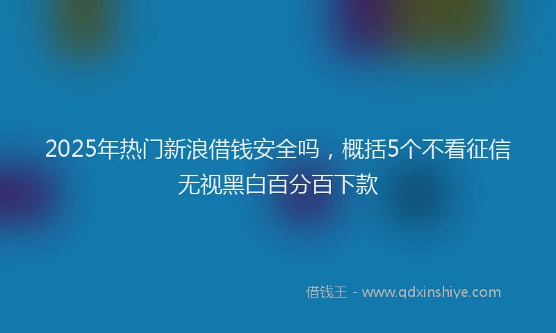 2025年热门新浪借钱安全吗，概括5个不看征信无视黑白百分百下款