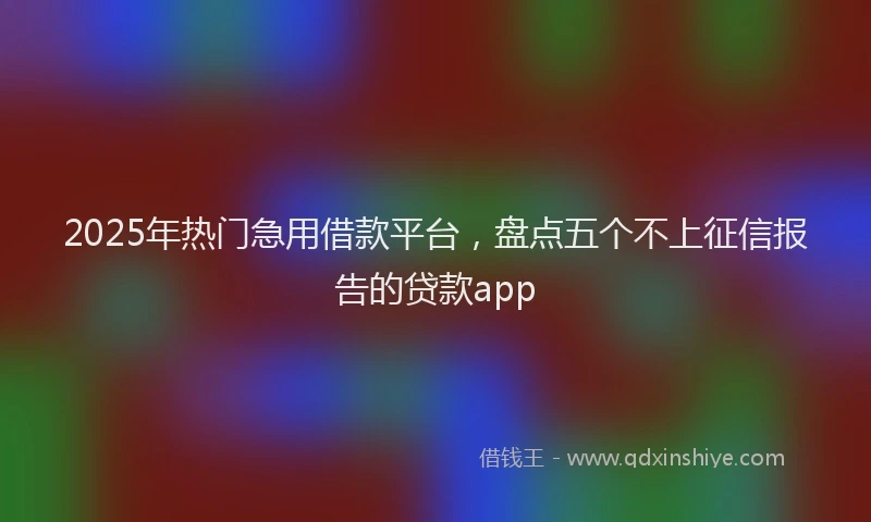 2025年热门急用借款平台，盘点五个不上征信报告的贷款app