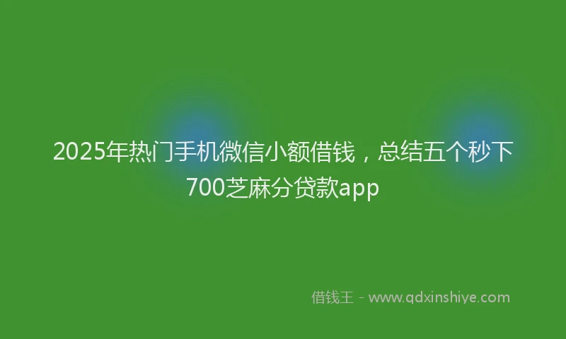 2025年热门手机微信小额借钱，总结五个秒下700芝麻分贷款app