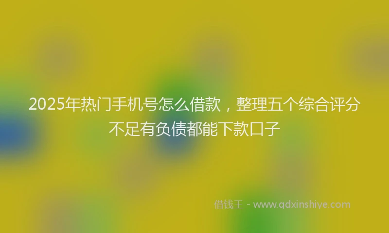 2025年热门手机号怎么借款，整理五个综合评分不足有负债都能下款口子