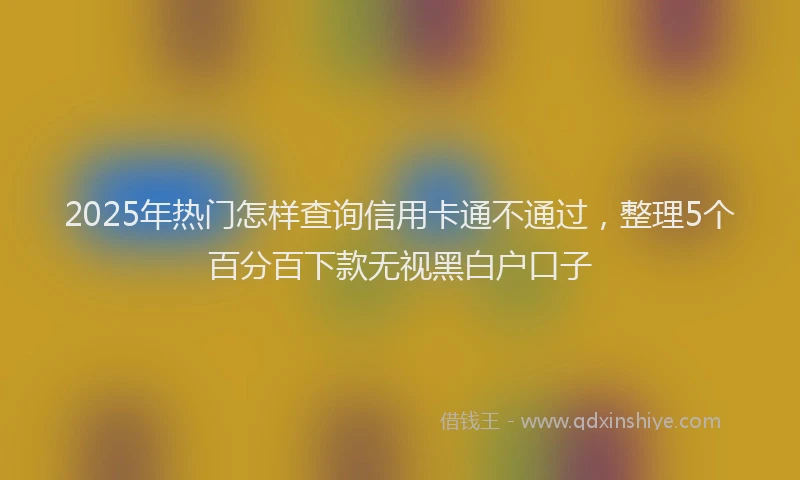 2025年热门怎样查询信用卡通不通过，整理5个百分百下款无视黑白户口子