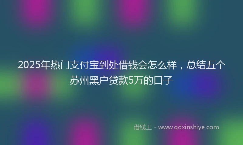 2025年热门支付宝到处借钱会怎么样，总结五个苏州黑户贷款5万的口子